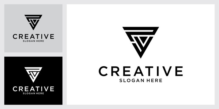 PW or WP initial letter logo design vector