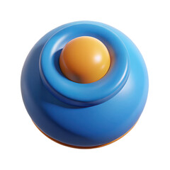 Poster - Abstract rendering of blue sphere with orange ball inside for graphic design and illustration art 3d model