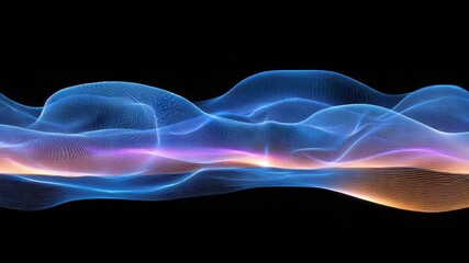 Poster - Abstract Waves of Colorful Light on a Dark Background