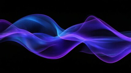 Poster - Vibrant Abstract Waves in Purple and Blue for Artistic Backgrounds
