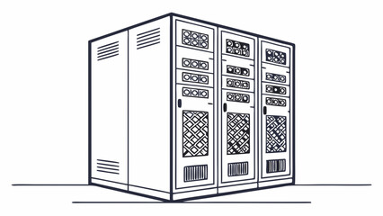 Fototapete - Vector Illustration of Server Racks in Data Center.