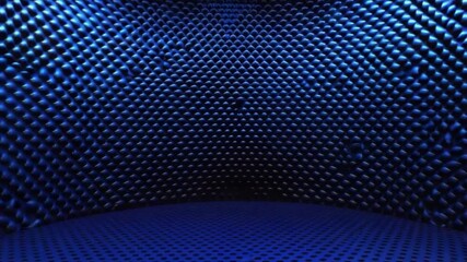 Poster - Abstract Blue Light Room with Dot Pattern and Dark Minimalist Design