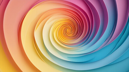 Aufkleber - Colorful abstract spiral background with gradient hues creating optical illusion