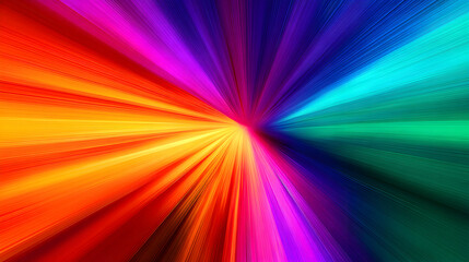Poster - Radiant multicolored light streaks emanating from a central convergence point