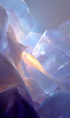 Poster - Abstract translucent shapes in ethereal light creating a dreamy atmospheric background perfect for design projects and artistic expressions with soft gradients and delicate