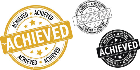 Leinwandbilder - Achieved stamp set achievement seal success vector graphic design element for business and marketing editable