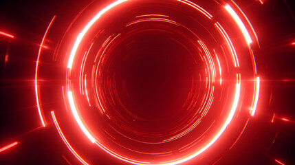Poster - Abstract glowing red circles background for futuristic technology concept