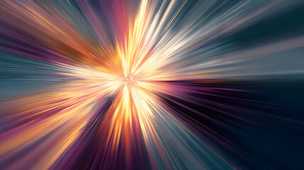 Aufkleber - Abstract light trails with blurred motion effect, energetic explosion background