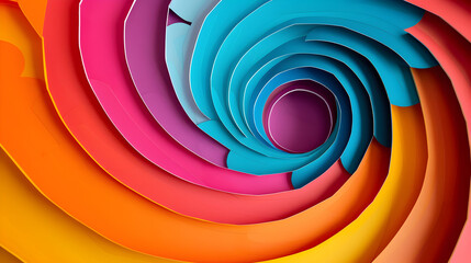 Aufkleber - Colorful Abstract Swirl of Layers Creating a Tunnel Effect Background