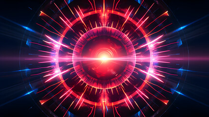 Poster - Futuristic abstract background with glowing neon lines and vibrant light trails