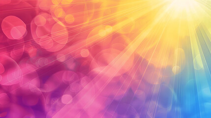 Poster - Radiant Light Burst with Vibrant Color Gradient and Bokeh Effect, a positive vibes