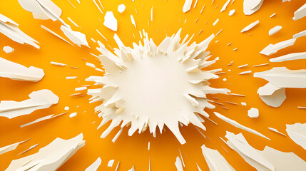 Aufkleber - Abstract burst on orange background featuring dynamic paper explosion design