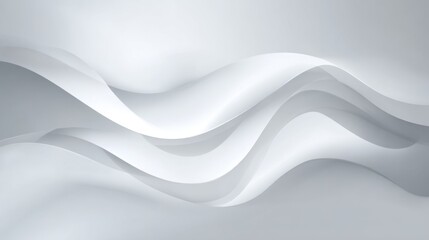 Poster - Gentle curves of white material flow smoothly across the surface, creating a calming visual effect. The monochromatic tones enhance the peacefulness of the scene.