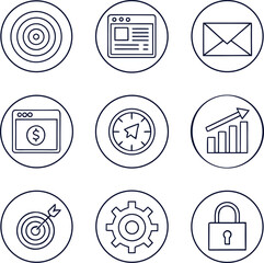 Poster - Business Icons Collection finance marketing