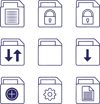 Document Icons Collection With Various Functions file