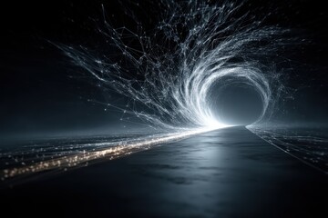 Poster - Abstract digital vortex suggesting technology and innovation in a futuristic setting