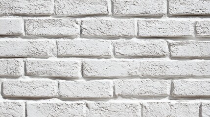 Poster - A smooth, white brick wall features clear joints and a uniform texture, emitting a bright and simple style that enhances modern interiors. Perfect for minimalist designs.