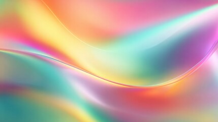Poster - Smooth waves of vivid colors blend seamlessly, creating an abstract gradient that captures a dreamlike essence of light and movement. The hues transition gently, evoking a sense of calm.