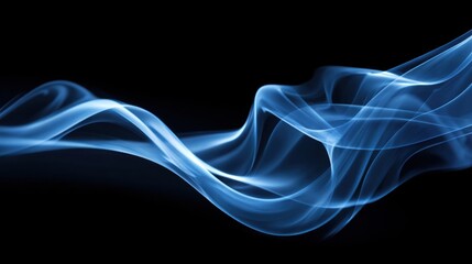 Fototapete - Wisps of blue smoke dance and flow smoothly against a dark backdrop, evoking a sense of calm and mystery while capturing the viewer's attention.