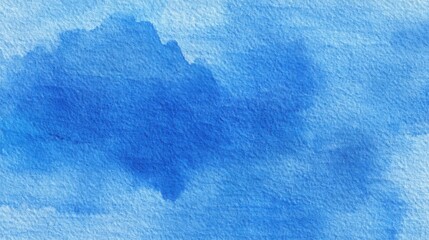 Poster - A vibrant blue watercolor background features a variety of hues and textures reminiscent of a serene sky. Soft brush strokes evoke tranquility and depth, perfect for creative projects.