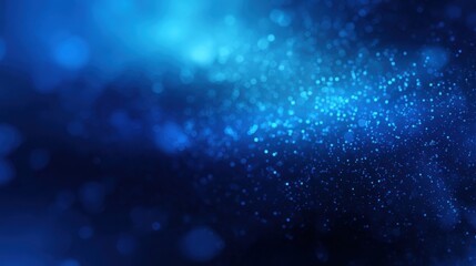 Fototapete - A mesmerizing display of shimmering blue particles fills the dark background, evoking a sense of depth and mystery. This vivid scene captures the essence of tranquility and wonder.