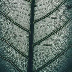 Poster - Close-up of a leaf showing intricate vein patterns and cellular structure against a softly lit background.