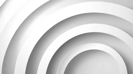 Fototapete - Curved white structures form concentric circles, creating a three-dimensional effect. The design features smooth textures and plays with light and shadow, ideal for contemporary decor.