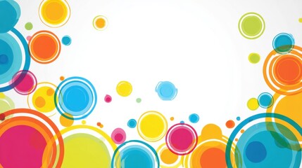 Poster - Bright circles and colorful dots are arranged artfully, creating a dynamic and cheerful background. This design element adds energy and vibrancy to any spring-themed artwork or project.