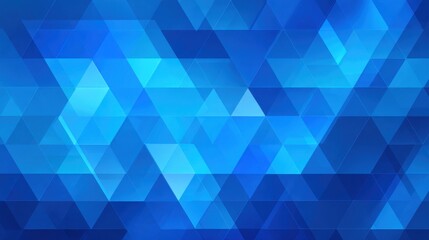 Poster - This artwork features a captivating arrangement of triangles in multiple shades of blue, creating a dynamic and modern geometric pattern suited for digital backgrounds or design projects.