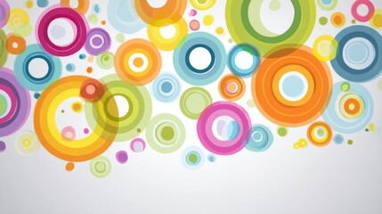 Poster - Bright and vivid circular patterns in various sizes and colors form an engaging backdrop, ideal for digital art, advertisements, or creative presentations.