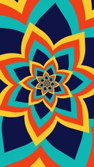 Wall Mural - abstract striped concentric star shapes expanding background loop