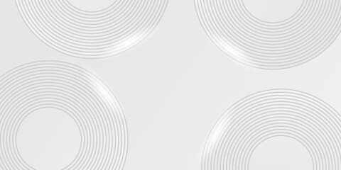 Poster - Minimal Gray Circular Line Pattern Background. vector Eps 10