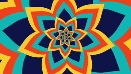 Wall Mural - abstract striped concentric star shapes expanding background loop