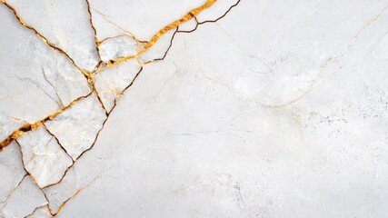 Poster - Elegant Marble Surface with Gold Veins and Cracks in Light Gray Tones for Interior Design and Home Decor Use 4k video footage