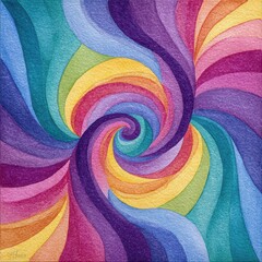 Poster - Abstract Swirling Rainbow Pattern Vibrant Colored Pencil Spiral Vortex