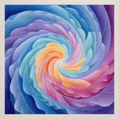 Poster - Abstract Pastel Swirl Vortex Dynamic Colorful Artistic Design