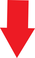 Poster - Bold red arrow pointing down against a black background