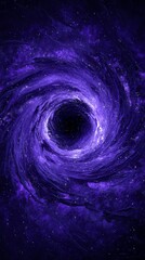 Wall Mural - Hyperspace Purple Spiral Galaxy With Black Hole