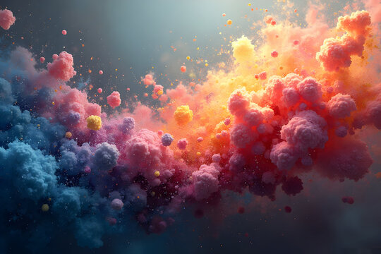 Abstract Cloud Formation with Colorful Hues