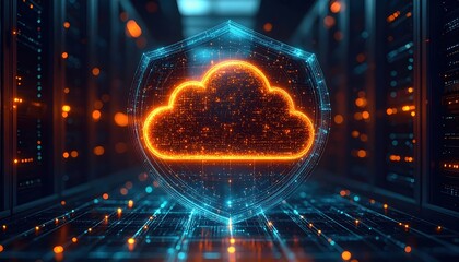Poster - High Tech Digital Cloud Storage Security Server Data Network Cloud Computing Technology Concept