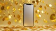 © MSTRAHIMA - Smartphone surrounded by falling gold coins and confetti