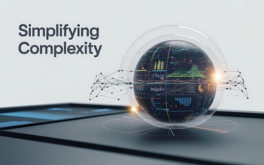 Poster - Abstract representation of simplifying complex data and technology