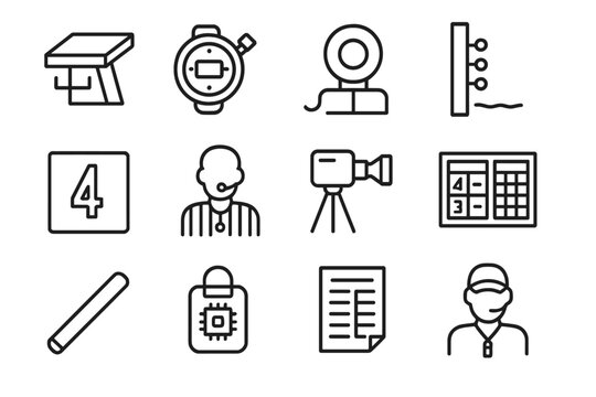 Black grid icons collection on gray abstract background