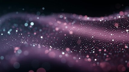 Leinwandbilder - Abstract particle wave animation with glowing elements in dynamic motion