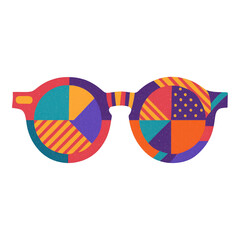 Poster - PNG Colorful geometric sunglasses illustration.