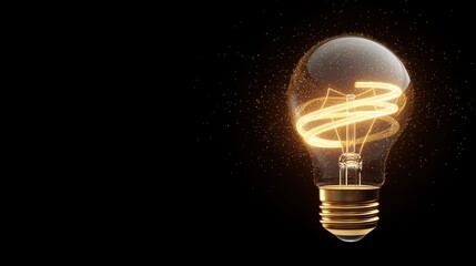 Poster - Imagination Glowing lightbulb with swirling ideas inside, symbolizing innovation.