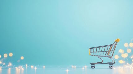 Poster - Price Digital shopping cart with a discount price display on a smartphone screen.