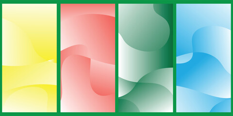 Fototapete - Abstract liquid background set. Gradient mesh. Blurred liquid color blend. Modern design template for web covers, headers, banners, posters, brochures, flyers. Vector image