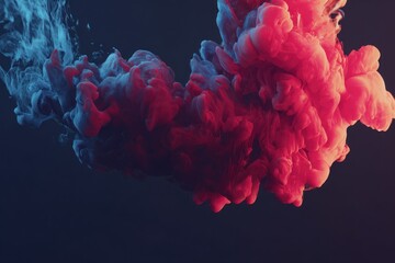 Poster - Vibrant swirling ink creating abstract shapes.