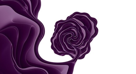 Fototapete - Abstract Flowing Design with Swirls in Deep Purple Tones